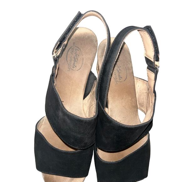 Life‎ Stride Simply Comfort Wedge Sandals “Beachy” Slingback Size 11 Black - Picture 3 of 9